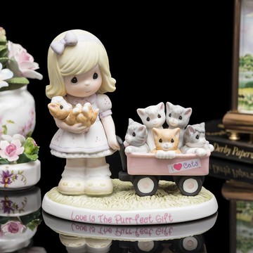 貓咪滿載的禮物Precious Moments把愛帶回家 2014水滴娃娃公仔