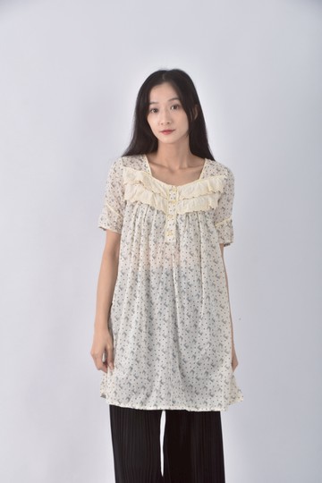 (M) olive des olive質感棉質純棉杏色短袖上衣