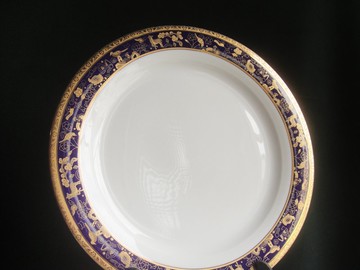 【老時光 OLD-TIME】早期二手金邊瓷盤餐盤(有使用過.有刮傷