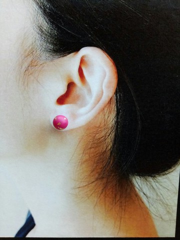 金箔軟陶耳針 (7.5-8mm四色可選)