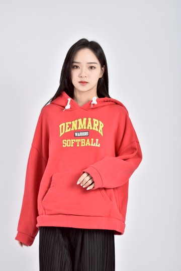 加購優惠(2XL) mingdie抽繩連帽紅色長袖上衣