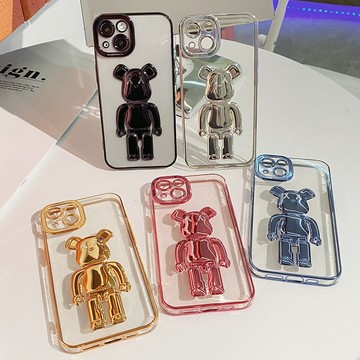 立體暴力熊 蘋果13 透明手機殼 超薄全包 適用於 iPhone 13 12 11 XR XS 保護殼