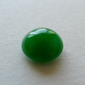 天然翡翠A貨裸石陽綠戒面緬甸老坑冰種玉石鑲嵌蛋面帶證書1入