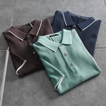 西班牙單！冰點菠蘿針織！外貿男裝尾貨夏季商務休閑短袖POLO衫