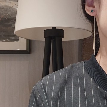 眼觀925銀五角星星耳環女后掛式長款流蘇耳釘超仙氣質簡約顯臉瘦1入