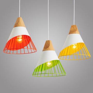 【威森家居】北歐 彩色斜口吊燈 現貨實木鐵藝工業風現代簡約復古吸頂燈檯燈壁燈大廳客廳臥室燈具LED設計師 L170810