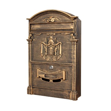 【拜爾家居】歐式復古信箱(附鑰匙) 郵箱 鑄鋁信箱 掛牆信箱