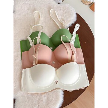 內衣女小胸聚攏顯大防下垂無痕抹胸無肩帶二分之一罩杯半球杯文胸