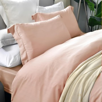 A-nice 60s 天絲緹花床包被套四件組 親膚透氣  玫瑰  加大  床包被套四件組