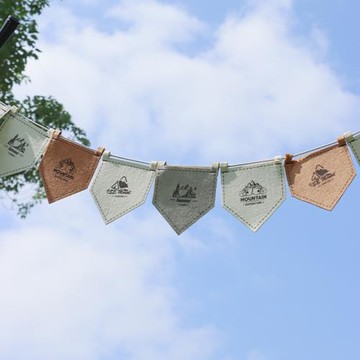 戶外露營氛圍旗營地旗五角旗調節繩扣野營風格旗幟圣誕裝飾布旗子