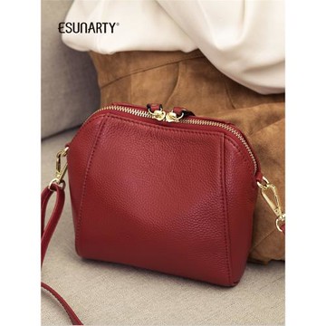 手機包女斜挎2025新款韓版軟皮潮包時尚真皮單肩包女小包包貝殼包