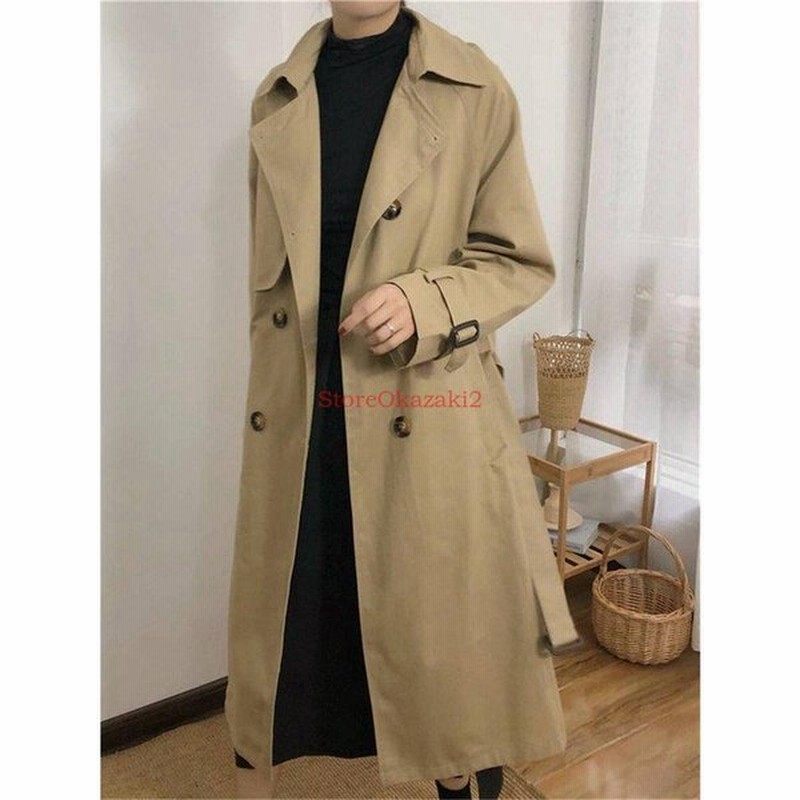 アウター レディース 冬 コート トレンチコート レディース 就活 通勤 ベージュ ロング丈 膝下 ショート丈 ウエストベルト付き Vネック スプリング コート 春 秋 通販 Lineポイント最大get Lineショッピング
