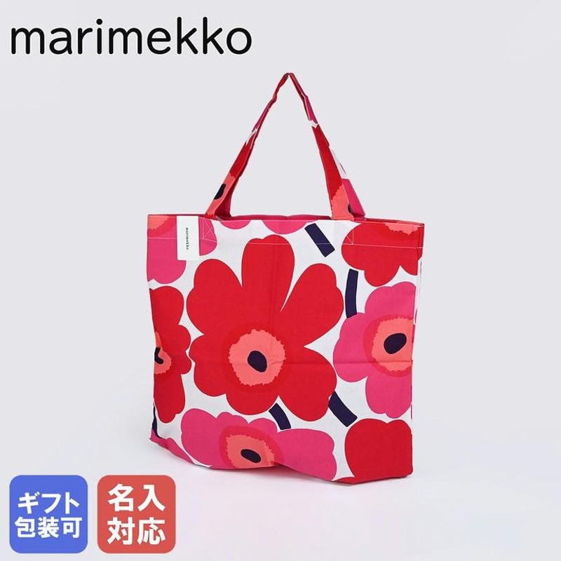 マリメッコ トートバッグ ファブリックバッグ PIENI UNIKKO ピエニウニッコ ホワイト×レッド 067572 001 名入れ可（工賃別売り）  | LINEブランドカタログ