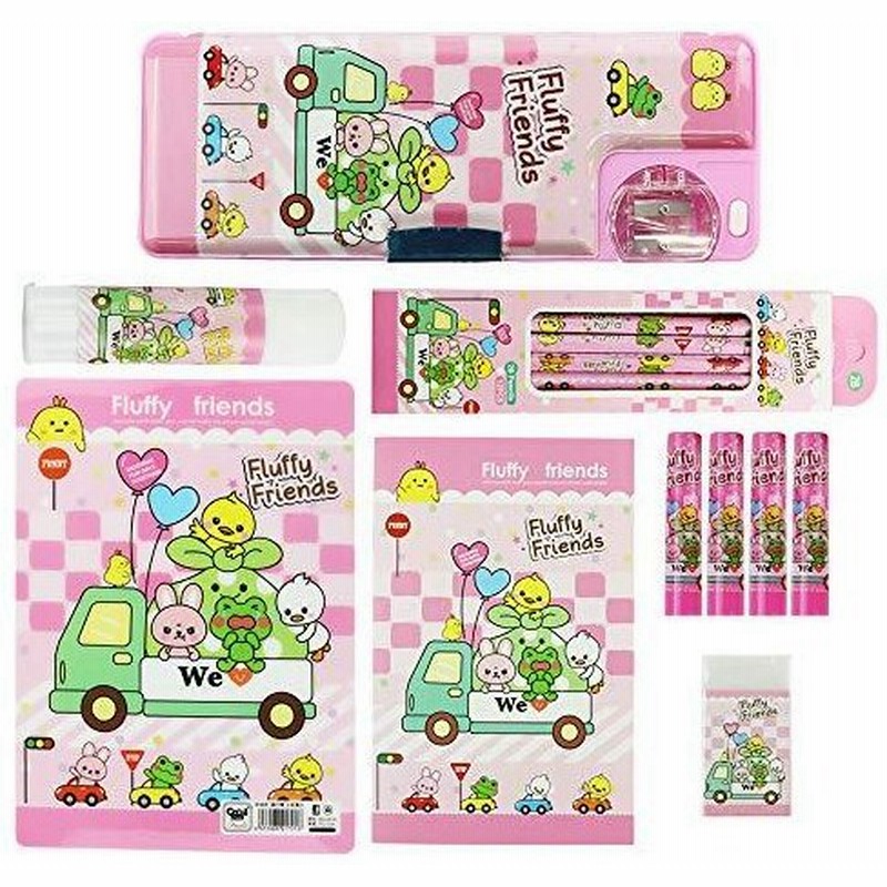 Fonmisi 文房具 文具セット 筆箱 鉛筆 鉛筆キャップ 消しゴム のり 下敷き 自由帳 小学生 動物 かわいい 女の子 男の子 ピンク 通販 Lineポイント最大0 5 Get Lineショッピング