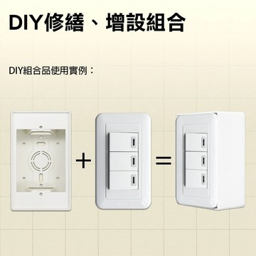 【朝日電工】 TL-3S+B 雅白大型夜光三開關明盒組