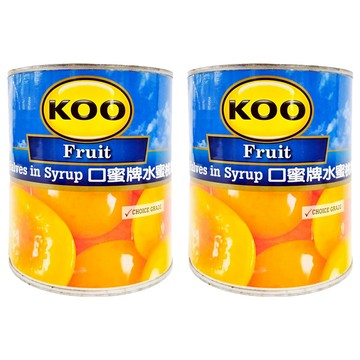 KOO 口蜜牌 水蜜桃罐頭 特選品質  825g  2罐