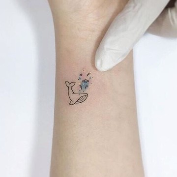 「鯨魚星空」紋身貼紙 微刺青 輕紋身  魚 小紅書 可愛 IG 紋身貼 抖音同款 小心機 超美 動漫 性感 網紅 可愛