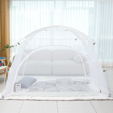 DDASUMI TENT 帳篷式床蚊帳 + 營柱套組  可供 2-3 人使用(210 x 150 x 135 cm)  白色
