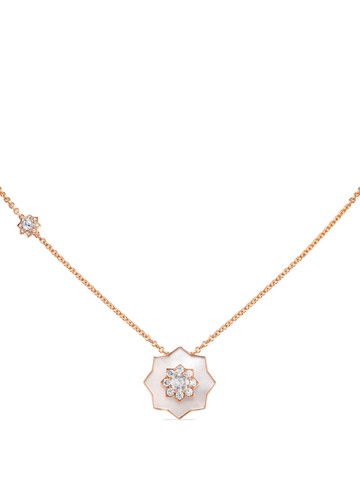 David Morris - 18kt rose gold Astra diamond and mother-of-pearl pendant necklace - women - 18kt Rose Gold/Diamond - One Size - Pink