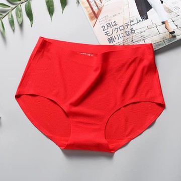 無痕內褲女士冰絲高腰加大碼胖MM200斤三角褲夏季薄款