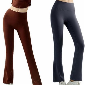 【米蘭精品】現貨+預購 高腰運動褲長褲緊身褲瑜珈褲內搭褲-彈性提臀喇叭女褲子3色74ky21