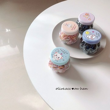 大瓶裝皮筋女扎頭發飾韓版黑色一次性小皮筋簡約兒童發繩網紅頭繩