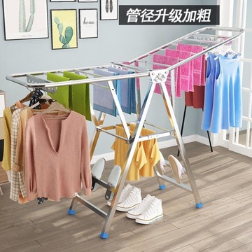 。幼兒園毛巾架移動式不銹鋼晾衣架落地折疊室內曬衣架陽臺曬被架