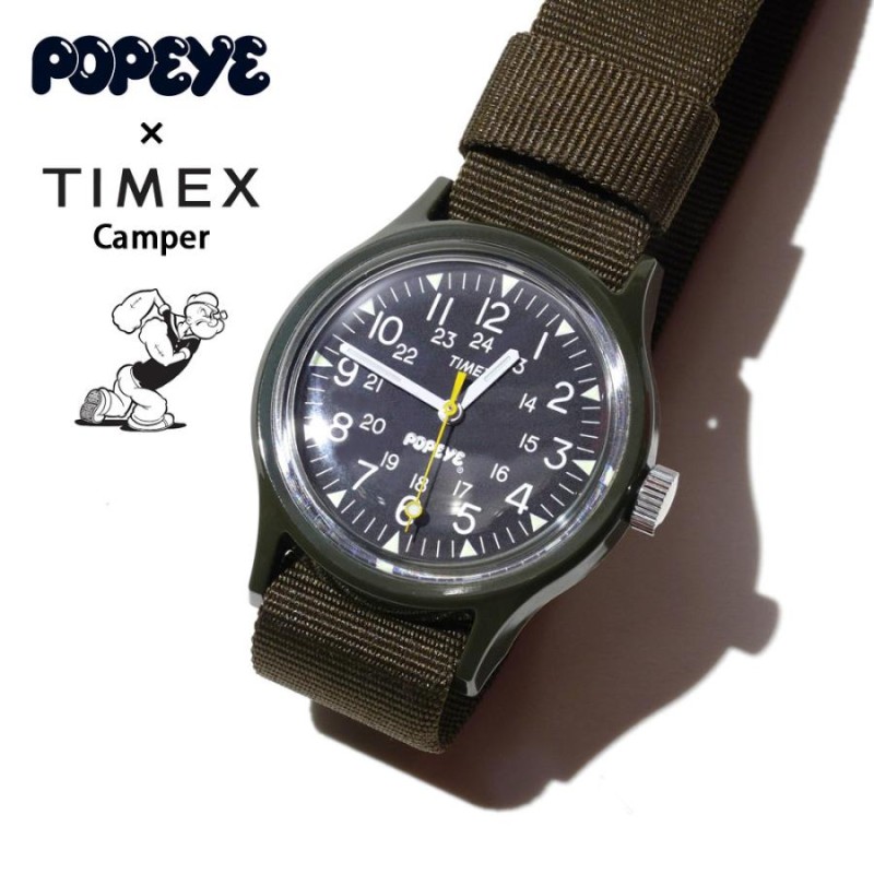 POPEYE × TIMEX 腕時計 キャンパー ブラック/カーキ ポパイ 