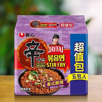 韓國 農心 辛炒麵(泰式酸辣味)超值包(130gx5包)【小三美日】 DS024403 泡麵 宵夜 加班 韓泡 颱風