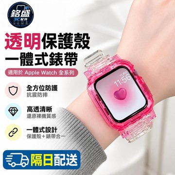 透明錶帶 矽膠 適用 Apple Watch 12 11 10 9 8 7 SE 蘋果手錶帶 42mm 46mm 手錶殼