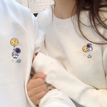 roora情侶裝秋冬新款情侶圓領衛衣寬松百搭簡約小眾無帽情侶衛衣