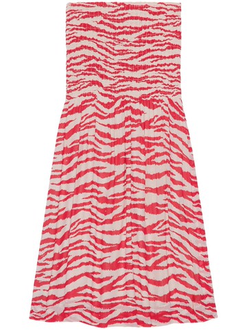 GANNI - crinkled zebra-print maxi skirt - women - Viscose - 40 - Red