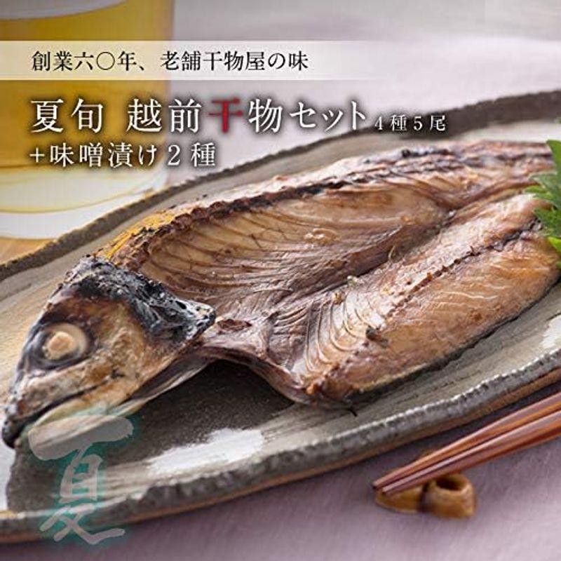 ギフト 干物セット 夏の旬 4種5枚 味噌漬け 赤魚 さば 西京漬け 2種4切 一夜干し プレゼント 冷凍 越前宝や