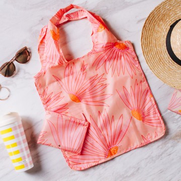 美國 Kate Spade Falling Flower 馥郁花蕾環保摺疊購物袋