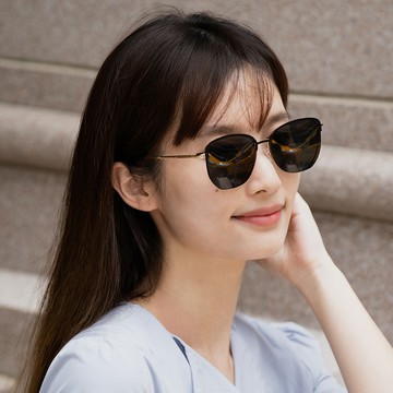 [平光鏡墨鏡二合一]盛夏矚目玫金邊磁吸眼鏡/偏光墨鏡【U7019】-黑