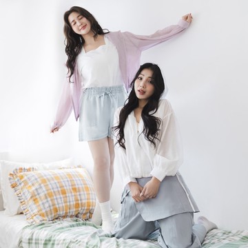 微透膚下襬抽繩連帽外套 中大尺碼外套