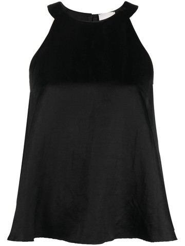 Alysi - satin sleeveless blouse - women - Viscose/Linen/Flax - 44 - Black