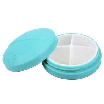 iSFun 圓型藥丸 繽紛造型4格藥盒  顏色隨機  1個