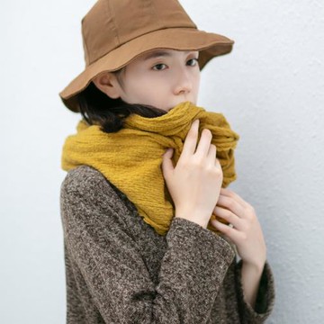 棉麻加長圍巾女新款原創毛邊做舊文藝復古休閑百搭多色圍脖長披肩