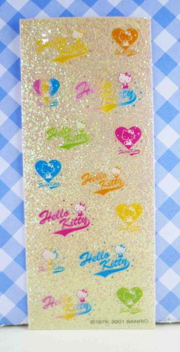 【震撼精品百貨】Hello Kitty 凱蒂貓 KITTY貼紙-閃亮愛心(彩色) 震撼日式精品百貨