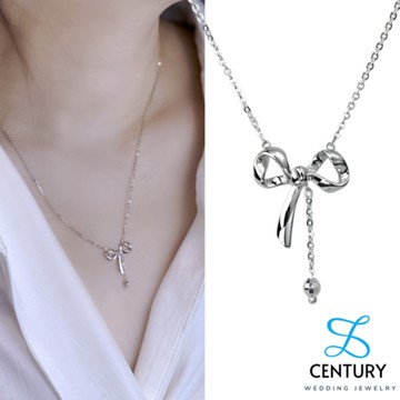 【世紀白金】Pt950鉑金 鉑金蝴蝶結墜O字鍊 白金流行項鍊
