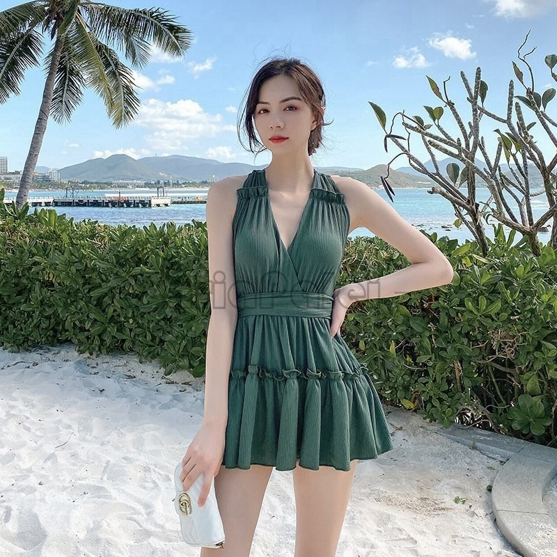 ヴィジョン ストリートウェア 水着 女性ビーチリゾートビキニ水着 腹隠し水着 イムウェア パレオ ワイヤーなし パッド付き 水泳服 ビーチウエア ワンピースおしゃれ背中 通販 Lineポイント最大get Lineショッピング