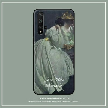 適用華為榮耀20spro/8/9x/10青春版/20i手機殼歐式油畫仙女孩插畫