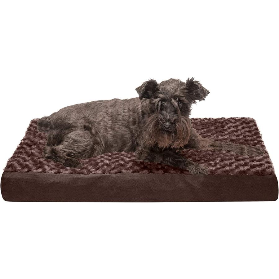 Furhaven Medium Memory Foam Dog Bed Ultra Plush Faux Fur Suede