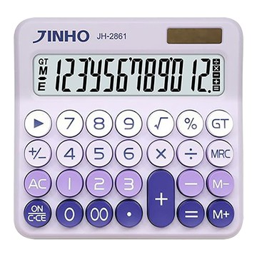 京禾JINHO12位元桌上型計算機 JH-2861-PP/多巴胺/薰衣草紫