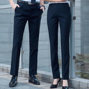 職業裝西褲男女同款黑色西裝褲商務直筒正裝辦公室西褲女裝工裝褲
