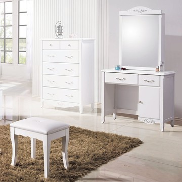 【LOVE樂芙】多艾莉歐風3尺鏡台(含椅)A25CG0276