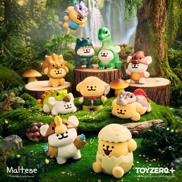 【Toyzeroplus】Maltese 線條小狗 - 我的恐龍小島系列 (盲盒)