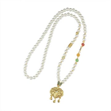 平安喜樂仿珍珠項鏈女漢服掛飾氣質百搭國風衣飾配飾復古潮流掛件