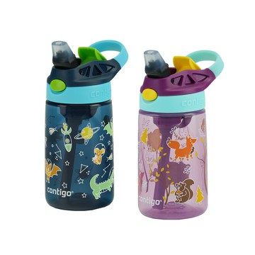 Contigo 2入組_防漏兒童吸管瓶414ml(台灣總代理 運動水瓶 水壺 吸嘴)